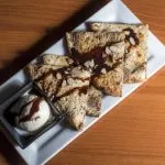 Sweet naan with vanilla ice-cream